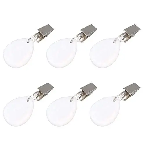 Produktbild: Tischdeckenhalter-Clips, Tischdeckenbeschwerer, 6 Stück, Dekorative Transparente Vorhanggewichte, Tischdecken-Clips mit Edelstahl-Clips für Familienessen, Picknick Im Freien (Typ