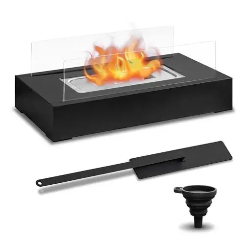 Produktbild: Tischkamin Bioethanol Kamin,Tisch Ethanol Feuerstelle,Bio Ethanol Kamin für Patio Innen Außen Garten Balkon Wohnzimmer Küche, Mit Vier Pikser für Marshmallows