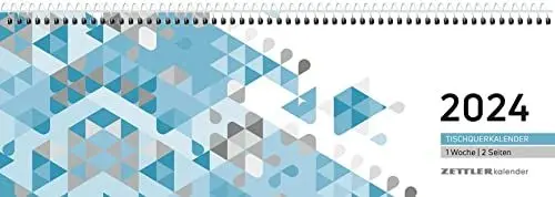 Produktbild: Tischquerkalender 2024 29,6x9,9 1W/2S blau
