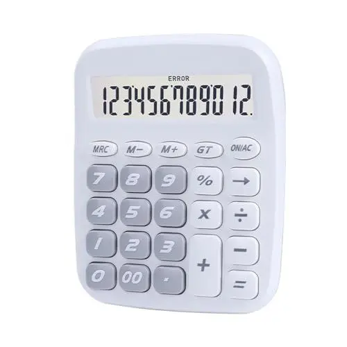 Produktbild: Tischrechner, Batteriebetriebener Elektronischer Taschenrechner mit Großem LCD-Display und Großer Taste, 12-stelliger Basisrechner, Schreibtisch-Buchhaltungsrechner für Büro,