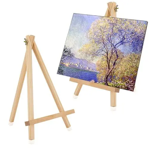 Produktbild: Tischstaffelei Holz 30 x 20 cm, 2 Stück Mini Staffelei Tisch Leinwand Ständer Dreieck Staffelei Klein Holzstaffeleien Bilderrahmen Halterung für Hochzeit Desktop Gemälde