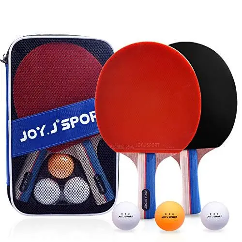 Produktbild: Tischtennisschläger, Pingpong-Schläger Set mit 2 Schläger und 3 Bällen, Tischtennis-Schläger für Anfänger und Fortgeschrittener Spieler