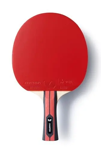 Produktbild: Tischtennisschläger Team Butterfly Champion | Profi-Tischtennisschläger für Fortgeschrittene & Erfahrene Spieler | ITTF-Zulassung für Wettkämpfe, Schwarz, Rot, Konkav