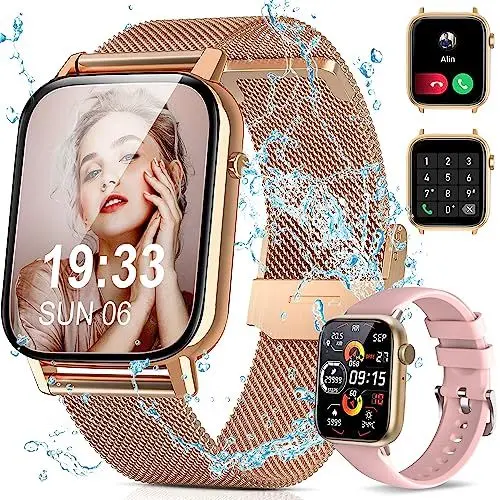 Produktbild: Tisoutec Smartwatch Damen Herren,Fitnessuhr Tracker mit Telefonfunktion 1.85