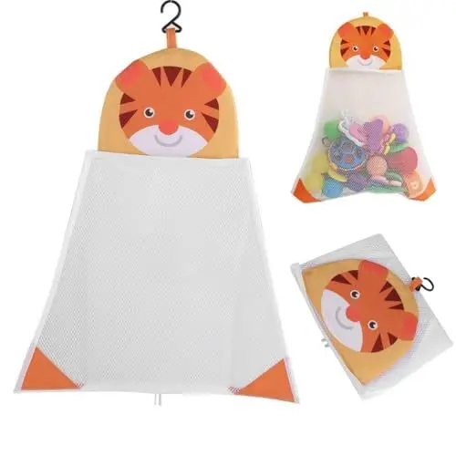 Produktbild: Tissting Mesh Organizer, Praktische Mesh Spielzeugaufbewahrung mit Saugnapfhaken 53x45cm Polyester für Badezimmer, Küche und Kinderspielzeug