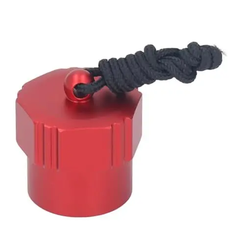 Produktbild: Tissting Tauch-Staubschutzkappe, Staubschutzkappe mit Gewinde aus Aluminiumlegierung, DIN 1. Stufe, DIN-Regler, Tankventil, Staubstopfen-Schutzkappe für Tauchregler (Rot)
