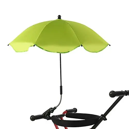 Produktbild: TITA-DONG Stuhlschirm mit Klemme, Universeller Verstellbarer Strandkorbschirm, UV-Schutz, Sonnenschirm für Terrassenstuhl, Strandkorb, Kinderwagen, Sportstuhl, Rollstuhl und Wagen(Grün)