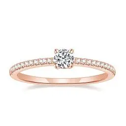 Produktbild: Titaniumcentral Vorsteckring Damen Eternity Ringe Schmal Rund Zirkonia Verlobungsringe Eheringe Versprechen Ring (Rosegold,52 (16.6)