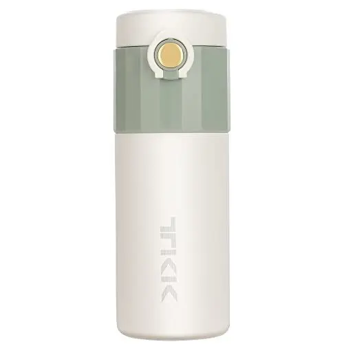 Produktbild: TITIROBA TKK Thermobecher 450ml Hellgrün Kaffeebecher aus Edelstahl doppelwandig isoliert, auslaufsicher - Coffee to go Becher für Kaffee & Tee