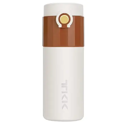 Produktbild: TKK Thermobecher 450ml Rötlich braun Kaffeebecher aus Edelstahl doppelwandig isoliert, auslaufsicher - Coffee to go Becher für Kaffee & Tee