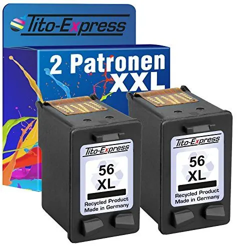 Produktbild: Tito-Express 2X Tinten-Patrone für HP 56 XL Black OfficeJet 4100 5610 5610V 5610XI 5615 5110 6110XI 6150 J5520