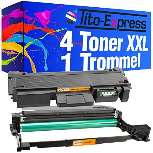 Produktbild: Tito-Express 1 Trommel & 4 Toner XXL kompatibel mit Samsung MLT-R116 MLT-D116L M2620 M2620D M2620ND M2625 M2625D M2625D M2625F M2625FN M2625N M2626 M2675FN M2676