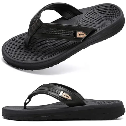 Produktbild: TJJDRYSR Flip Flops Herren,Badelatschen Herren mit Bogenstütze Sport Summer Beach Weiche Dicke Glides Sandalen(Grau,46 EU)