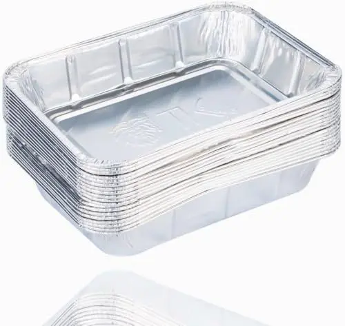 Produktbild: TK Gruppe Timo Klingler 20er Tropfschale - Einwegschale aus Aluminium zum Grillen - Aluschale ca. 14x19 cm Grillschale - Fettauffangschale Gasgrill