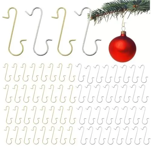 Produktbild: TK Gruppe Timo Klingler 150x Haken Weihnachtsbaum Baumhaken Gold & Silber Aufhänger Kugelaufhänger für Christbaumkugel, Weihnachtskugeln, Aufhänger in S Form für Weihnachten