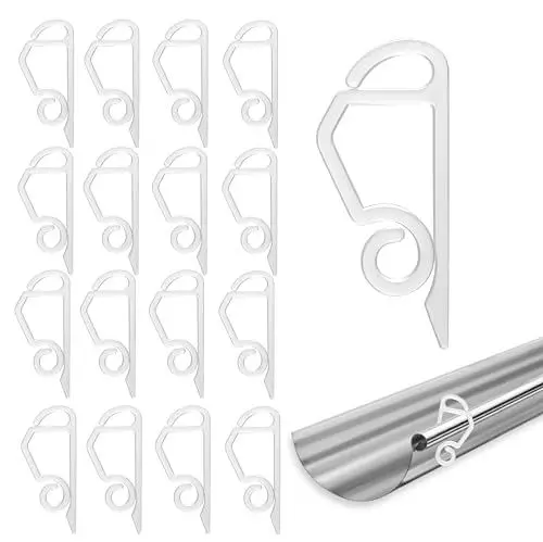 Produktbild: TK Gruppe Timo Klingler 50x Clips Lichterketten & Lichtvorhang Haken Halterung & Befestigung - Dachrinnenhaken an Weihnachten