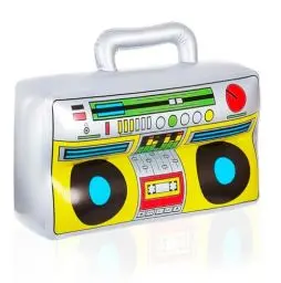 Produktbild: TK Gruppe Timo Klingler Aufblasbarer Retro Ghettoblaster ca 45 x 42 cm Hip Hop Radio Walkman 80er 90er Outfit Party Accessoires Kostüm Fasching Karneval Bad Taste Assi