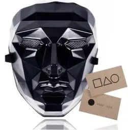 Produktbild: TK Gruppe Timo Klingler Kostümheld® The Game squid Maske Bösewicht + 1x Spielkarte für Halloween, Fasching & Karneval als Kostüm für Herren & Damen