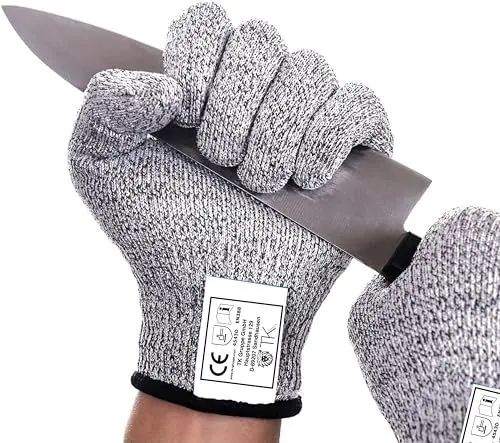 Produktbild: TK Gruppe Timo Klingler Schnittschutzhandschuhe Küche EN 388 als Filetierhandschuh schnittfest - Schnittschutz Handschuhe - Kettenhandschuhe als Schutzhandschuhe