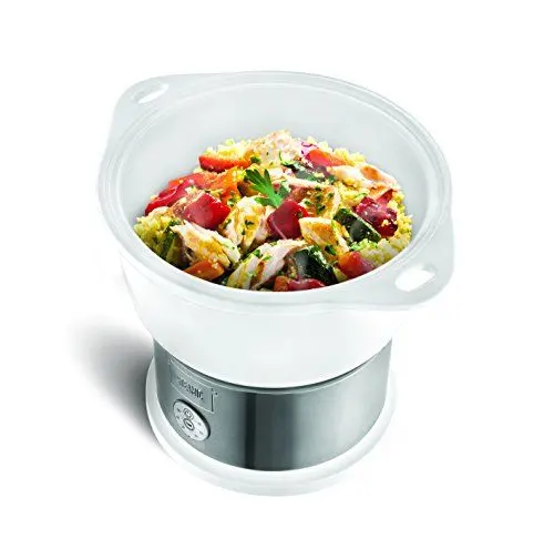 Produktbild: Team Kalorik elektrischer 4,5 l Keramik-Dampfgarer, 700 W, BPA-frei, Weiß/Silber, TKG DG 1002