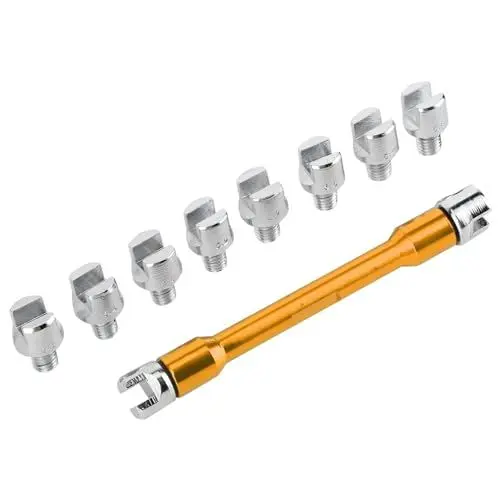 Produktbild: TKSE CNC-Speichengriff, Motorrad-Speichenschlüssel, CNC-Schraubenschlüsselsatz 5,0-6,8 Länge 93 Mm/3,7 Zoll für die Meisten Motorräder (B(Gold))