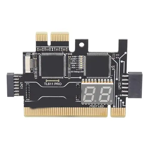 Produktbild: TL611 Pro Motherboard-Diagnosekarte mit 4-in-1-Diagnosekarte, Computer-Motherboard-Erkennungszubehör, Unterstützt PCI E, LPC und Mehrzweck-Debug-Karte