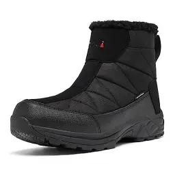 Produktbild: TLOLA Winterschuhe Herren Wasserdicht Warm Gefüttert Schneestiefel Rutschfest Winterstiefel Herren Wanderschuhe Trekkingschuhe Arbeiten Ski Angeln Outdoor Schuhe (Schwarz EU 44)