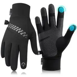 Produktbild: Tmani Handschuhe Herren Damen Thermohandschuhe Winddichte Wasserabweisende Handrücken Winterhandschuhe Touchscreen Warme Fahrradhandschue Laufhandschuhe rutschfeste Sporthandschuhe
