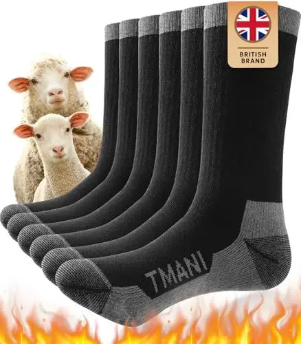 Produktbild: Tmani Unisex A23 Merino Socken, Schwarz-3 Paar, 43-46 EU