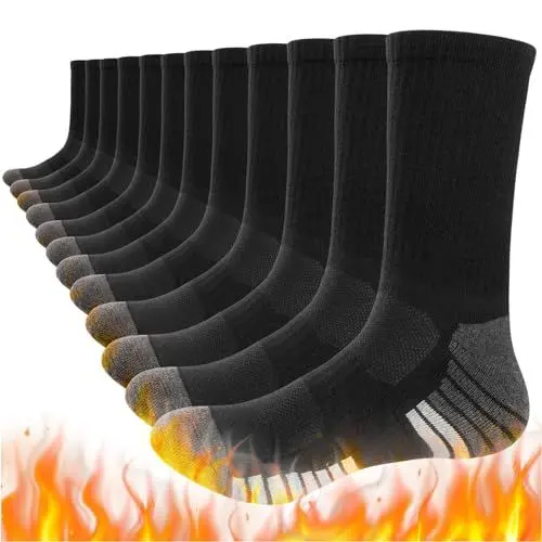 Produktbild: TMANI Thermosocken Herren Damen Socken 39-42 43-46 Warme Wintersocken Atmungsaktive Feuchtigkeitsableitende Gepolstert Antiblasen Polsterung Wandersocken 35-38 47-50 Arbeitssocken Sportsocken