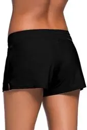 Produktbild: Tmaza Damen Badeshorts Kurze Badehose Schnell Trocknendes Schwimmshorts Wassersport Boardshorts Schwimmhose UV Schutz, Schwarz 2XL