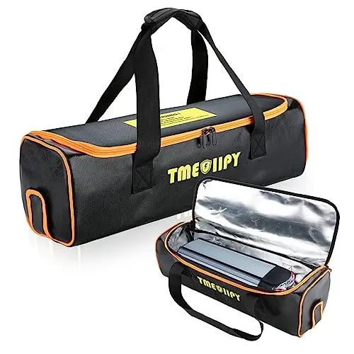 Produktbild: TMEOIIPY Ebike Akku Tasche, Feuerfeste Ebike Akku Schutzhülle für Lipo Battery Aufladung und Lagerung, Tragbare Explosionssichere Lipo Tasche Ebike Accessories for Home Travel-51 x 16 x 16cm