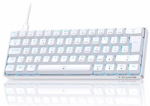 Produktbild: TMKB T61SE Gaming Mechanische Tastatur mit Deutsches QWERTZ Layout,Rote Schalter,weiße