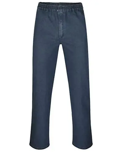Produktbild: T-MODE Herren Jeans Stretch Schlupfhose Schlupfjeans ohne Cargo-Taschen-Dunkelblau-L