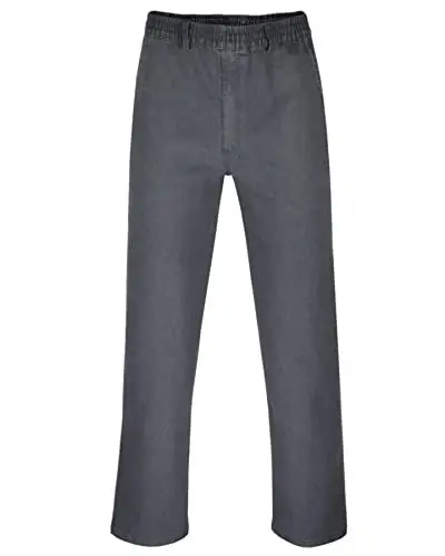Produktbild: T-MODE Herren Jeans Stretch Schlupfhose Schlupfjeans ohne Cargo-Taschen-Grau-5XL