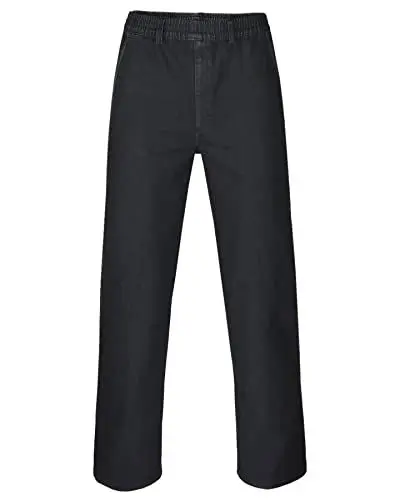 Produktbild: T-MODE Herren Jeans Stretch Schlupfhose Schlupfjeans ohne Cargo-Taschen-Schwarz-5XL