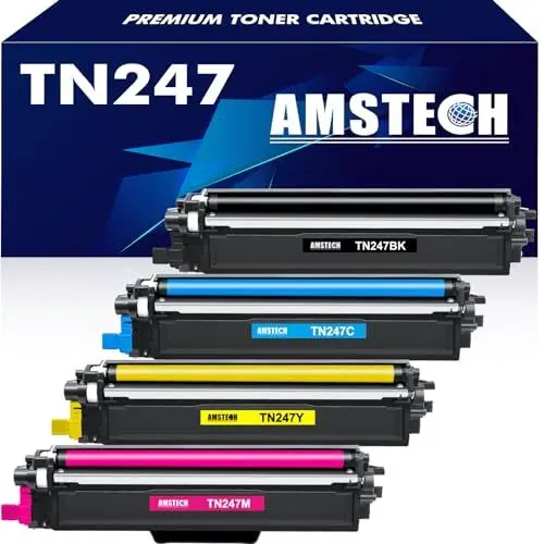Produktbild: TN-243CMYK TN247 Kompatibel für Brother MFC L3750CDW MFC-L3750CDW DCP-L3550CDW HL-L3210CW MFC-L3770CDW DCP-L3510CDW HL-L3230CDW HL-L3270CDW TN243CMYK TN243 TN-247 (Schwarz Cyan Gelb Magenta, 4-Pack )