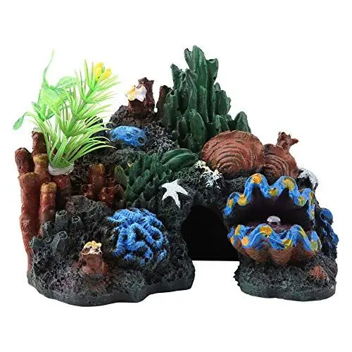 Produktbild: Tnfeeon Aquarium Ornamente, Harz Material Berg Ornamente Versteck Versteck Höhlen Aquarium Dekor Dekorationen