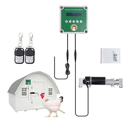 Produktbild: Automatischer Türöffner für Hühnerstall mit Timer, Zeitsensor, Elektrischer Türöffner für Geflügelstall, mit Lichtsensor, Fernbedienung 100 Bis 240 V (EU-Stecker)
