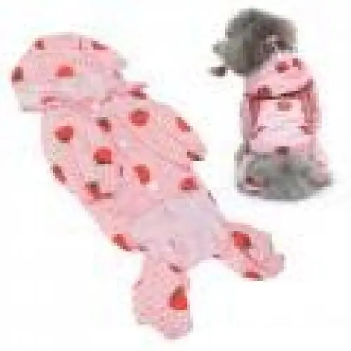 Produktbild: Tnfeeon Hunde-Regenmantel mit Kapuze, wasserdichte, Doppellagige Hunde-Regenmantel-Jacke mit Futter für Kleine, Mittelgroße und Große Hunde (L)