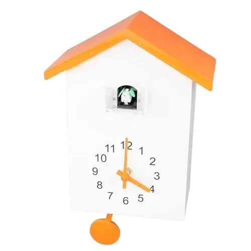 Produktbild: Tnfeeon Kuckucksuhr-Wanduhr, Kuckucksuhr mit Arbeitendem Vogel, Blaue Kuckucksuhr, Fenster-Wanduhr, Kleiner Vogel, Stündliche Uhr, Moderne Kuckucksuhr-Wandkunst für Zuhause und