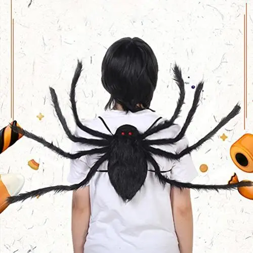 Produktbild: Tnfeeon Spinnen-Rucksack, 8 Große Lange Beine, Halloween-Requisiten, Plüschstoff, Draht, Robust, für Erwachsene für Cosplay (Taschenspinne S-90cm (Farbe))