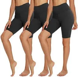 Produktbild: TNNZEET 3er Pack Radlerhose Damen High Waist Shorts Kurze Sporthose Blickdicht Sommer Leggings Unter Kleider für Sport Yoga,Schwarz/Schwarz/Schwarz,S-M