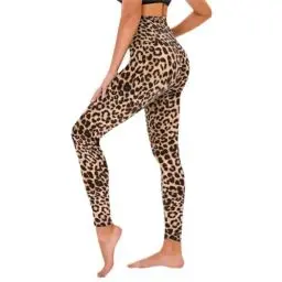 Produktbild: TNNZEET High Waist Leggings Damen Elastische Leggins Weiche Sporthose für Sport Gym,Leopard,S-M