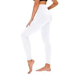 Produktbild: TNNZEET High Waist Leggings Damen Elastische Leggins Weiche Sporthose für Sport Gym,Weiß,2XL