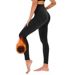 Produktbild: TNNZEET High Waist Leggings Damen Schwarz Leggins Blickdicht für Sport Gym, Schwarz Thermo,S-M
