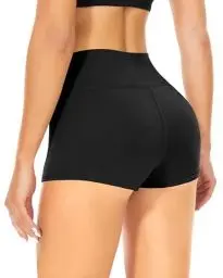 Produktbild: TNNZEET Radlerhose Damen Hohe Taille Shorts Bauchweg Hotpants Kurze Sporthose Leggings Boxershorts für Yoga Gym (Schwarz,XS)