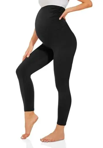 Produktbild: TNNZEET Umstandsleggings High Waist Umstandsmode Damen Umstandshose Schwangerschaft Leggings Lang für Yoga(Schwarz,M)