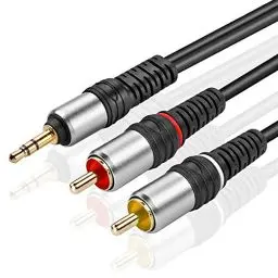 Produktbild: TNP 3,5 mm Klinke auf Cinch Kabel, Cinch Kabel - 30cm, 3,5mm Klinkenstecker auf 2X Cinch-Stecker, AUX Chinch Kabel, bidirektionales Audiokabel für Kopfhörer, AV-Audiogeräte/RCA-Stereo System schwarz