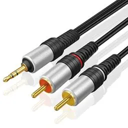 Produktbild: TNP 3,5 mm Klinke auf Cinch Kabel, Cinch Kabel - 3m, 3,5mm Klinkenstecker auf 2X Cinch-Stecker, AUX Chinch Kabel, bidirektionales Audiokabel für Kopfhörer, AV-Audiogeräte/RCA-Stereo System, schwarz